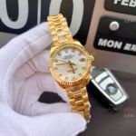 Swiss Copy Rolex Datejust 28mm Watches - White MOP Dial Gold President